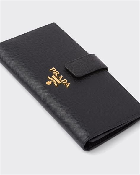 black prada saffiano leather wallet|Prada large saffiano leather wallet.